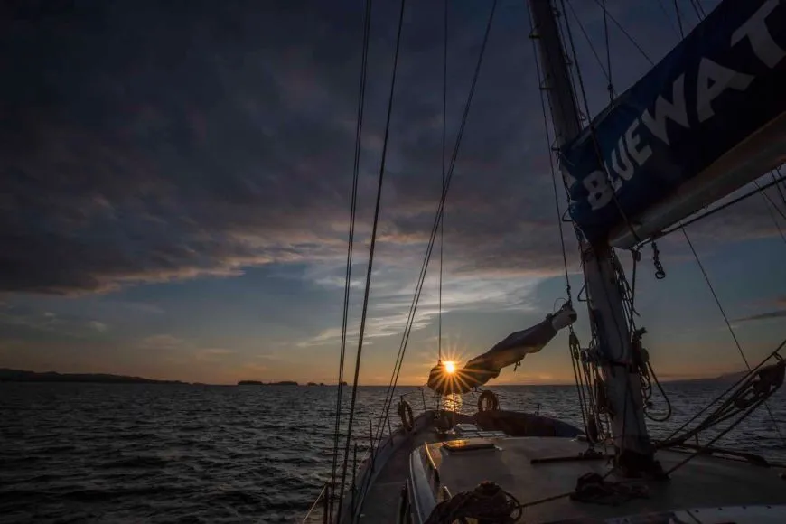 A sunset from a sailboat in Southeast Alaska